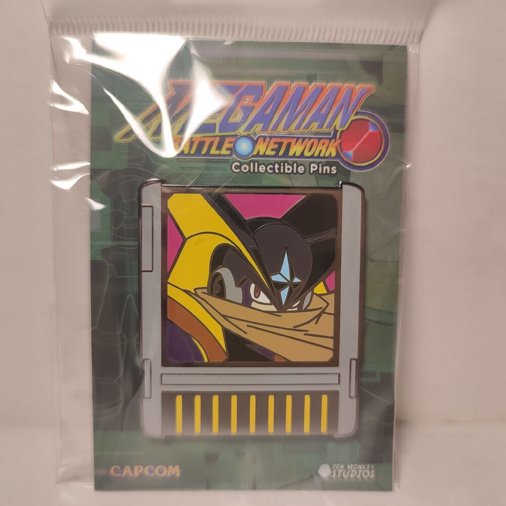 Mega Man Bass Navi Chip Enamel Pin Official Capcom Collectible Badge Figure